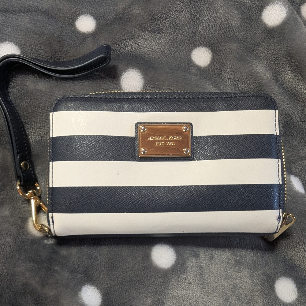 Michael Kors Navy Cream Stripe Wallet